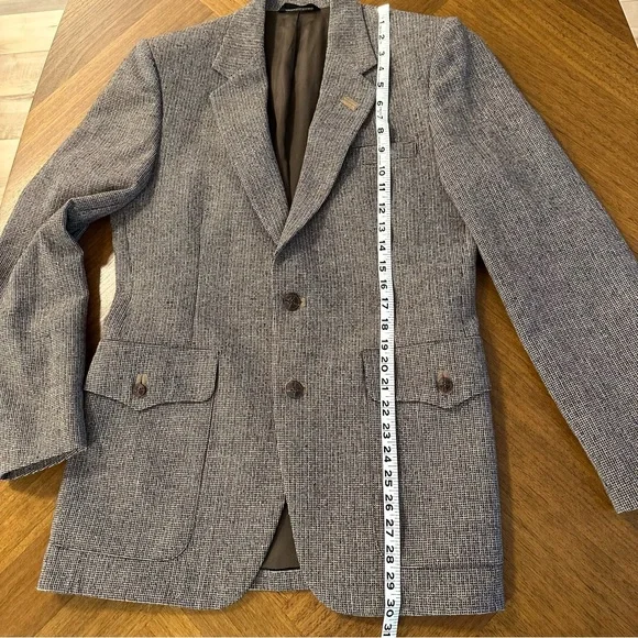 Vintage 70s Johnny Carson For Weise’s Blazer Jacket Brown Tweed Mens Size 38 - Picture 11 of 11